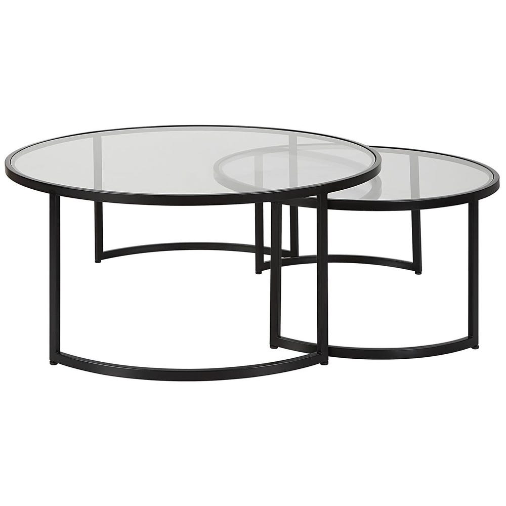 Rhea Nesting Coffee Tables, Black, S/2