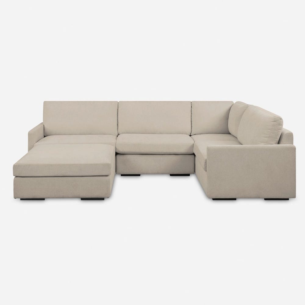 Refuge Sofa - Sectional with Ottoman - Sand Recycled Polyester