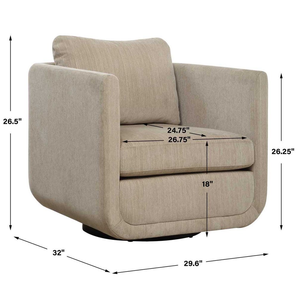 Abound Swivel Chair, Porcelain