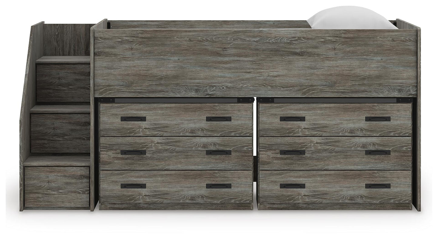 Frandern Twin Loft Bed with Drawer Storage