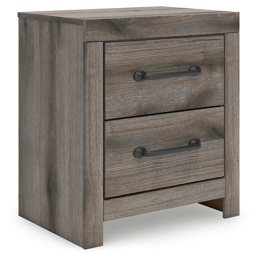 Graystorm Twin Panel Bed with Storage, Dresser, Mirror and Nightstand