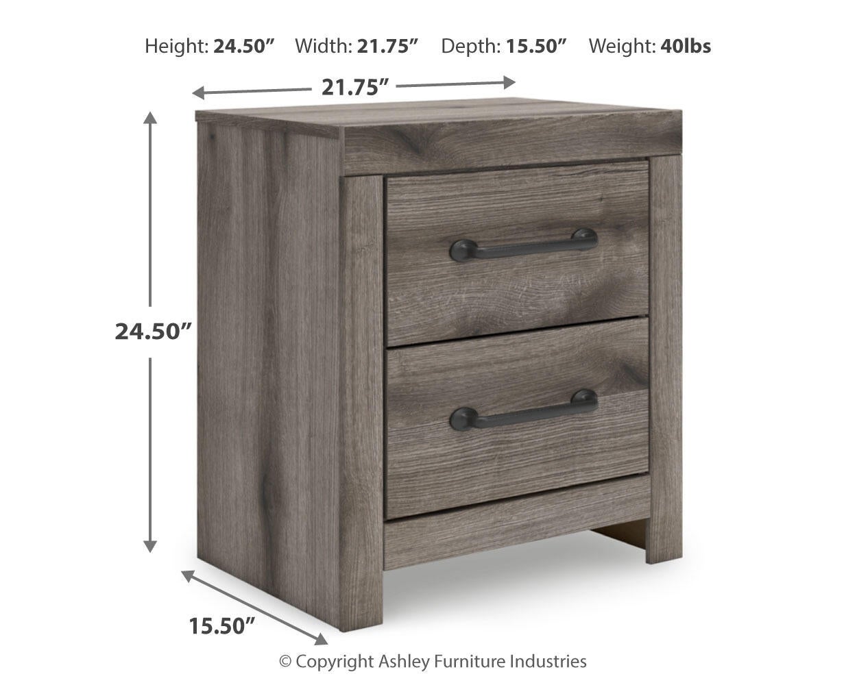 Graystorm Twin Panel Bed with Storage, Dresser, Mirror, Chest and Nightstand