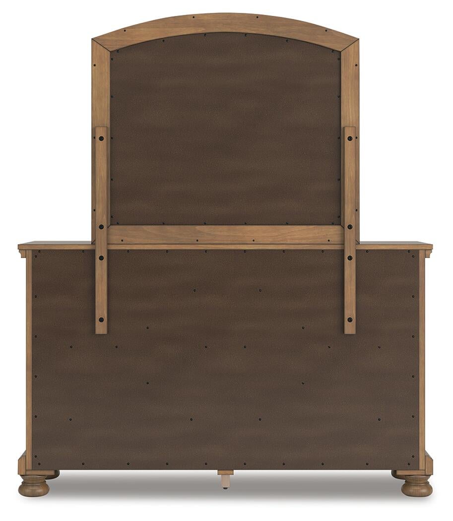 Feddinger King Panel Bed with Mirrored Dresser, Chest and Nightstand
