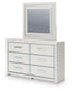 Zuraleus Queen Upholstered Panel Bed, Dresser, Mirror, Chest and Nightstand