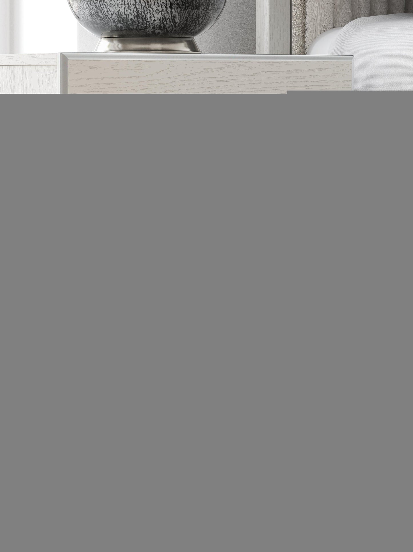 Zuraleus Queen Upholstered Panel Bed, Dresser, Mirror, Chest and Nightstand