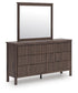 Pamytta King Upholstered Panel Bed, Dresser, Mirror, Chest and Nightstand