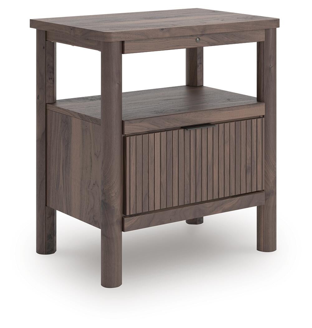 Pamytta Queen Upholstered Panel Bed, Dresser, Mirror, Chest and Nightstand