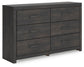 Delmorta Six Drawer Dresser