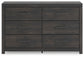 Delmorta Six Drawer Dresser