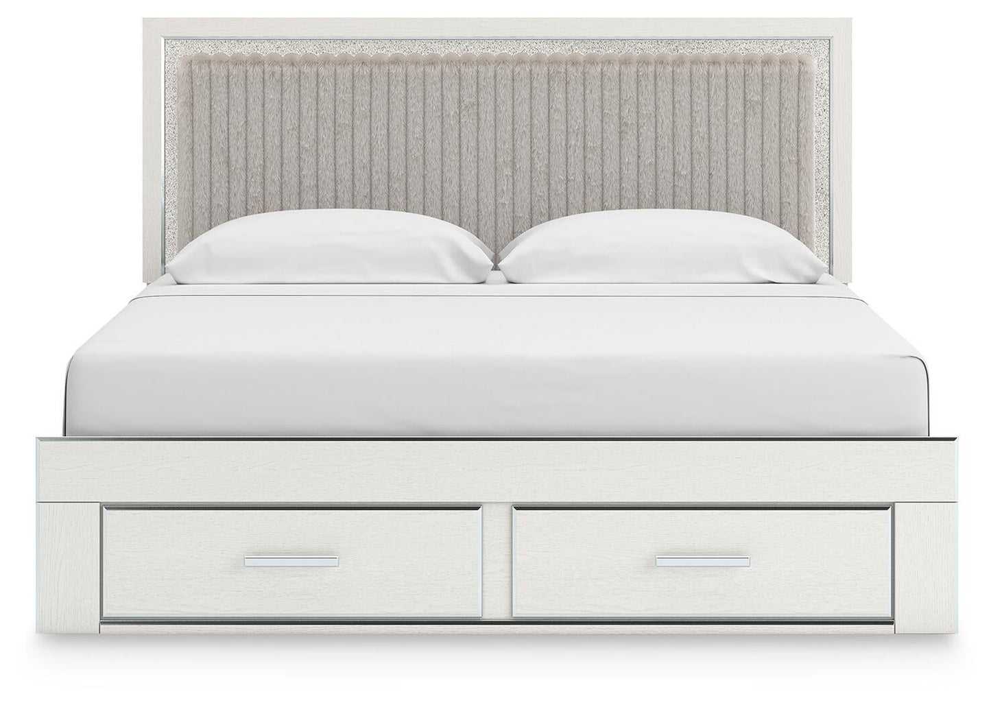 Birmonton King Upholstered Panel Platform Storage Bed