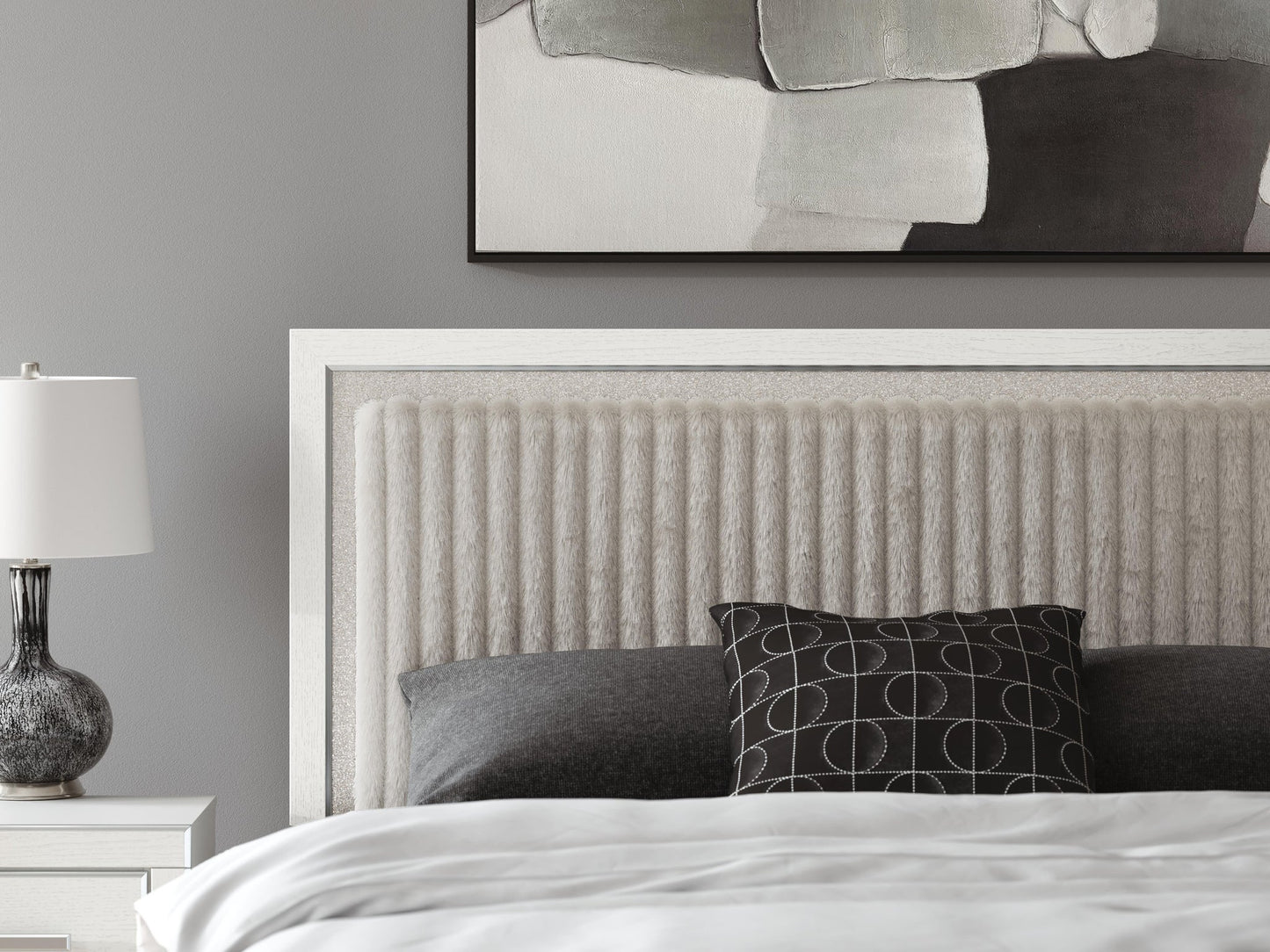 Birmonton King Upholstered Panel Platform Storage Bed
