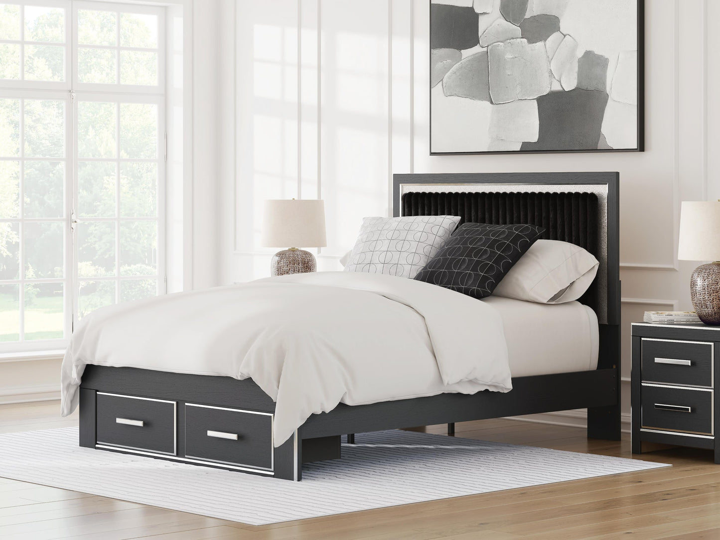 Birmonton Queen Upholstered Panel Storage Bed