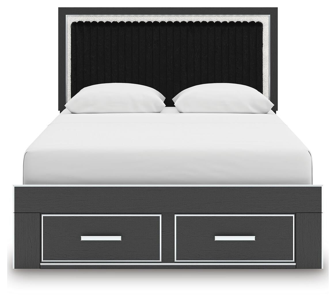 Birmonton Queen Upholstered Panel Storage Bed