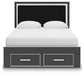 Birmonton Queen Upholstered Panel Storage Bed