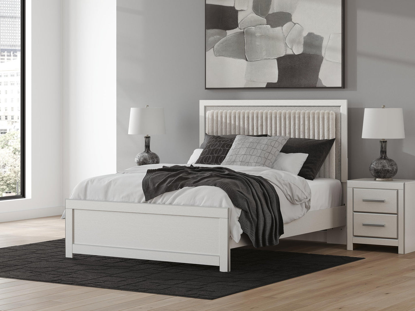Birmonton Queen Upholstered Panel Platform Bed