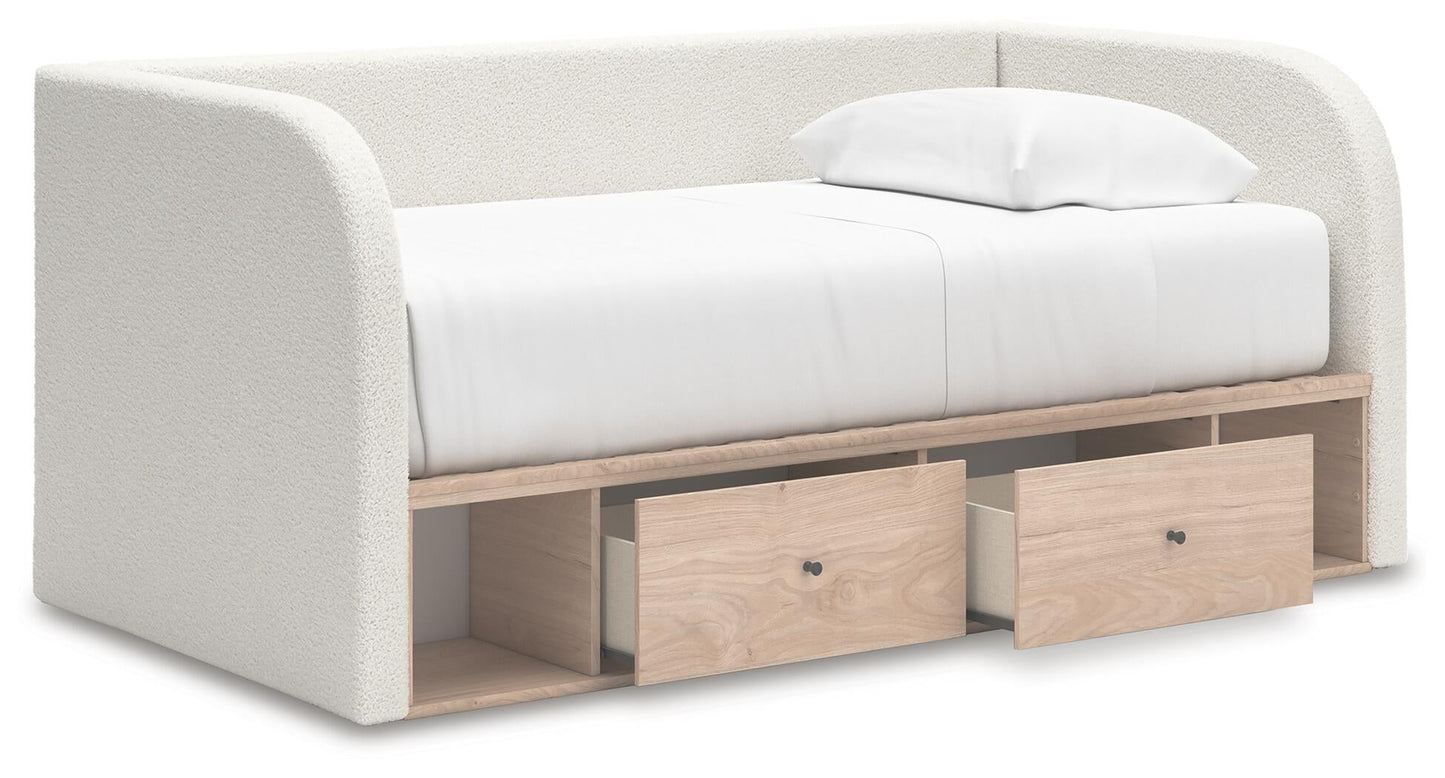 Shapella Twin Upholstered Day Bed with Storage