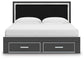 Birmonton King Upholstered Panel Storage Bed