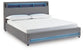 Cayberry King Upholstered Bed with Wireless Audio