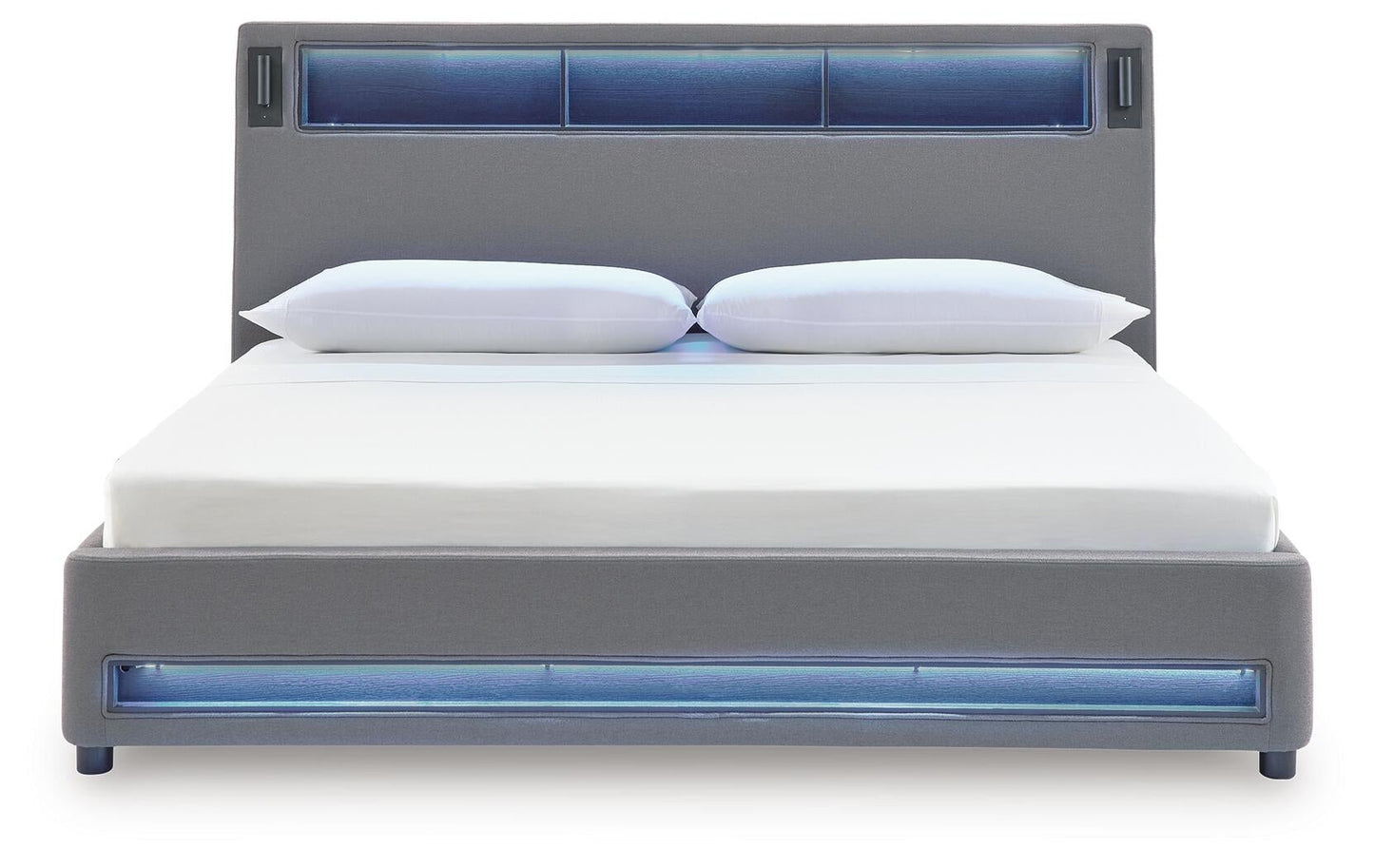 Cayberry King Upholstered Bed with Wireless Audio