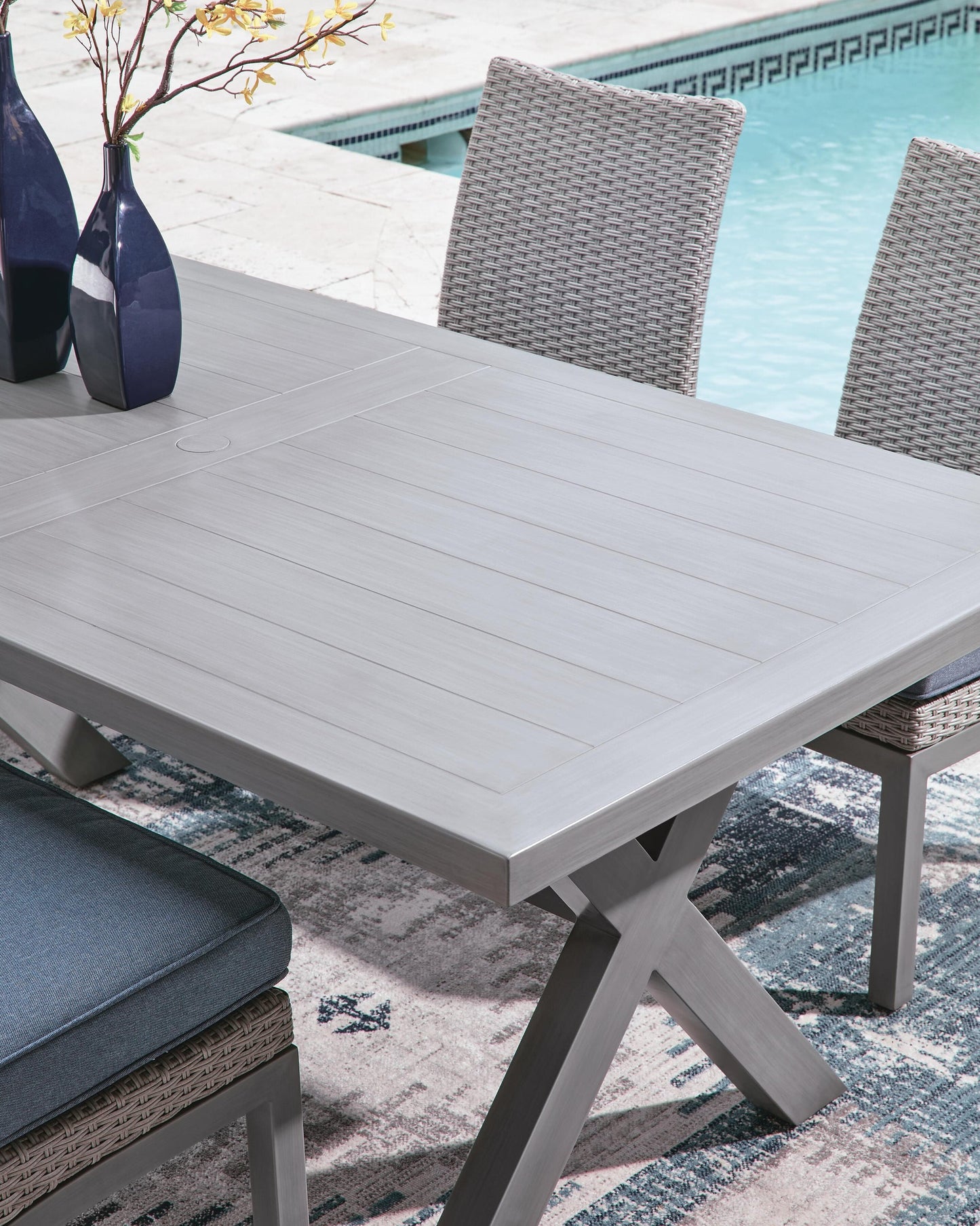 Dillon Beach RECT Dining Table w/UMB OPT