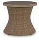 Revare Beach Round End Table w/UMB OPT
