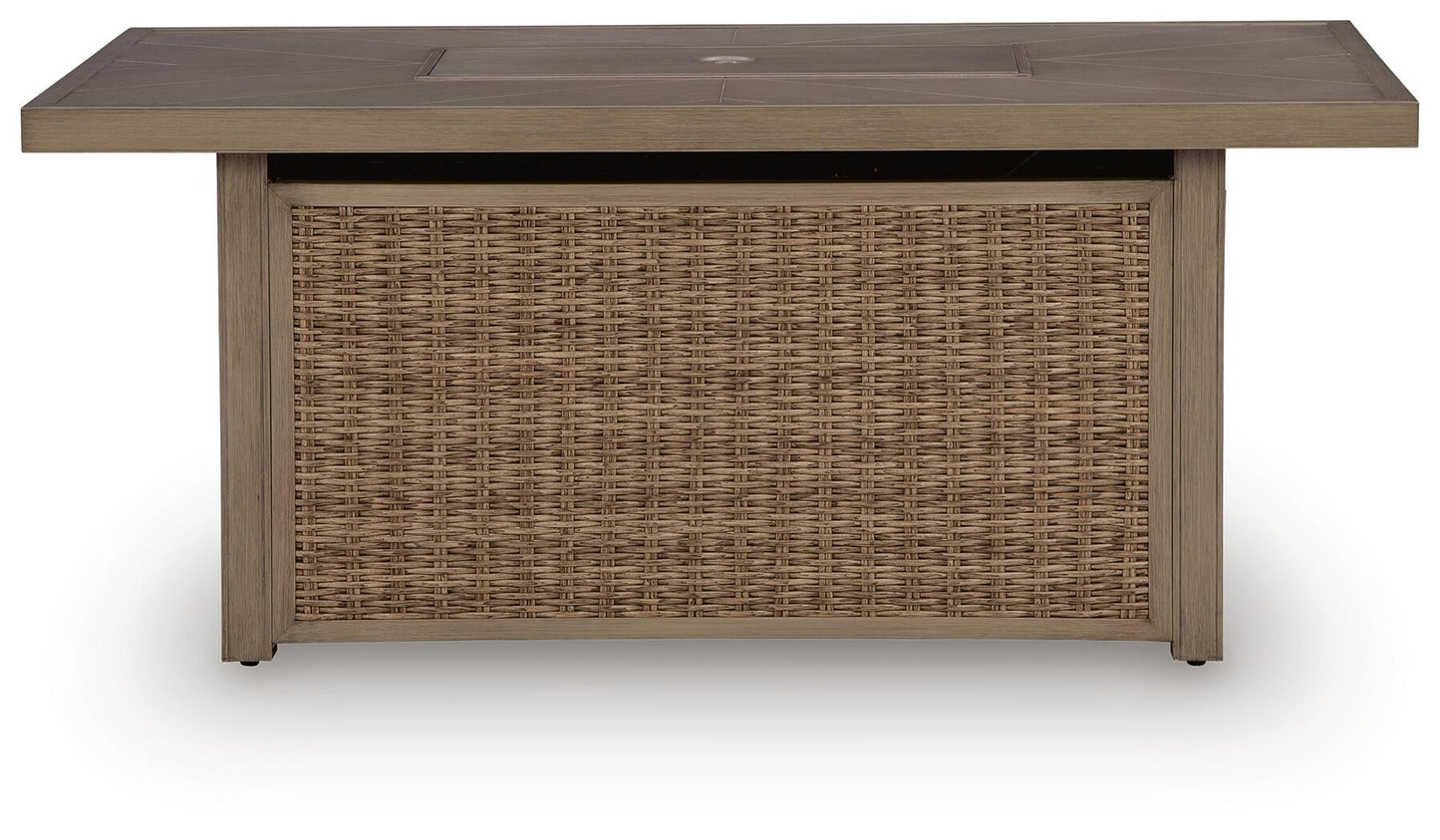Revare Beach Rectangular Fire Pit Table