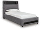 Cayberry Twin Upholstered Bed with Wireless Audio