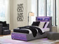 Cayberry Twin Upholstered Bed with Wireless Audio