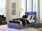Cayberry Twin Upholstered Bed with Wireless Audio