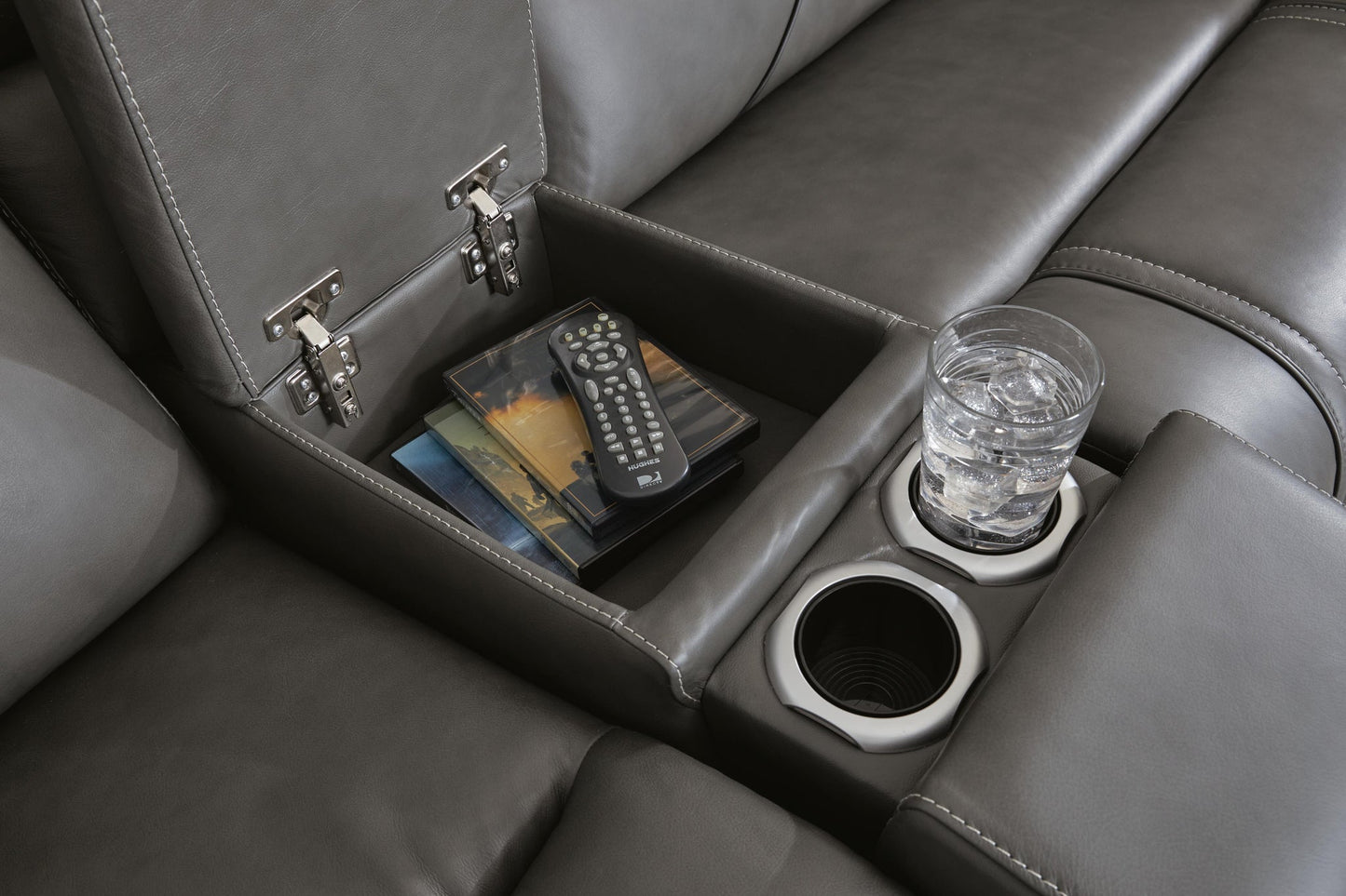 5Z-Harrenhurst 3-Piece Power Reclining Sectional Loveseat with Console