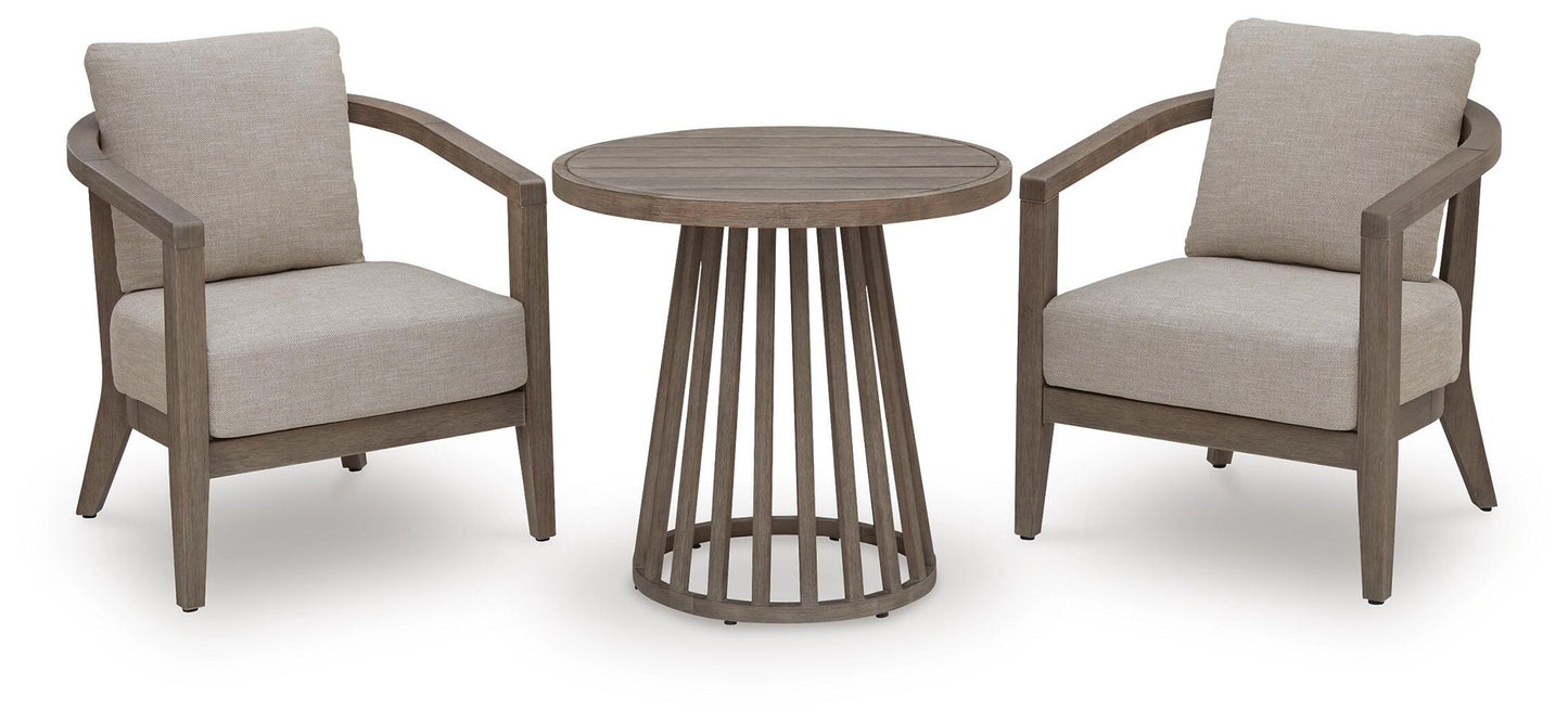 Sunset Lake Chairs w/CUSH/Table Set (3/CN)