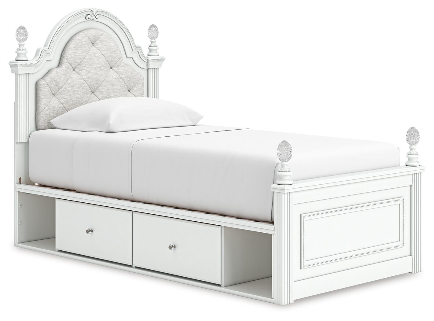Maylilly Twin Upholstered Panel Bed with Storage