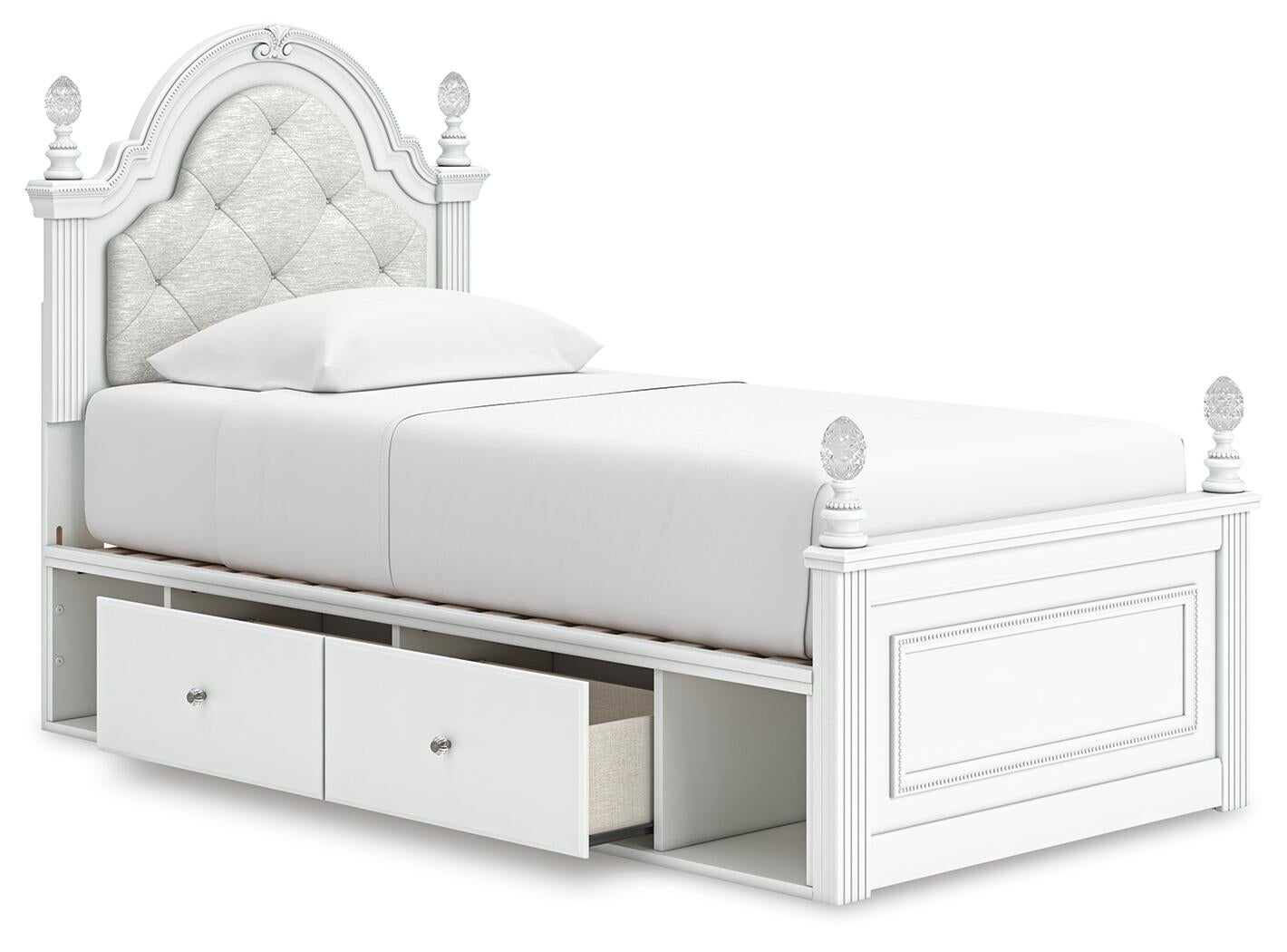 Maylilly Twin Upholstered Panel Bed with Storage