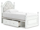 Maylilly Twin Upholstered Panel Bed with Storage