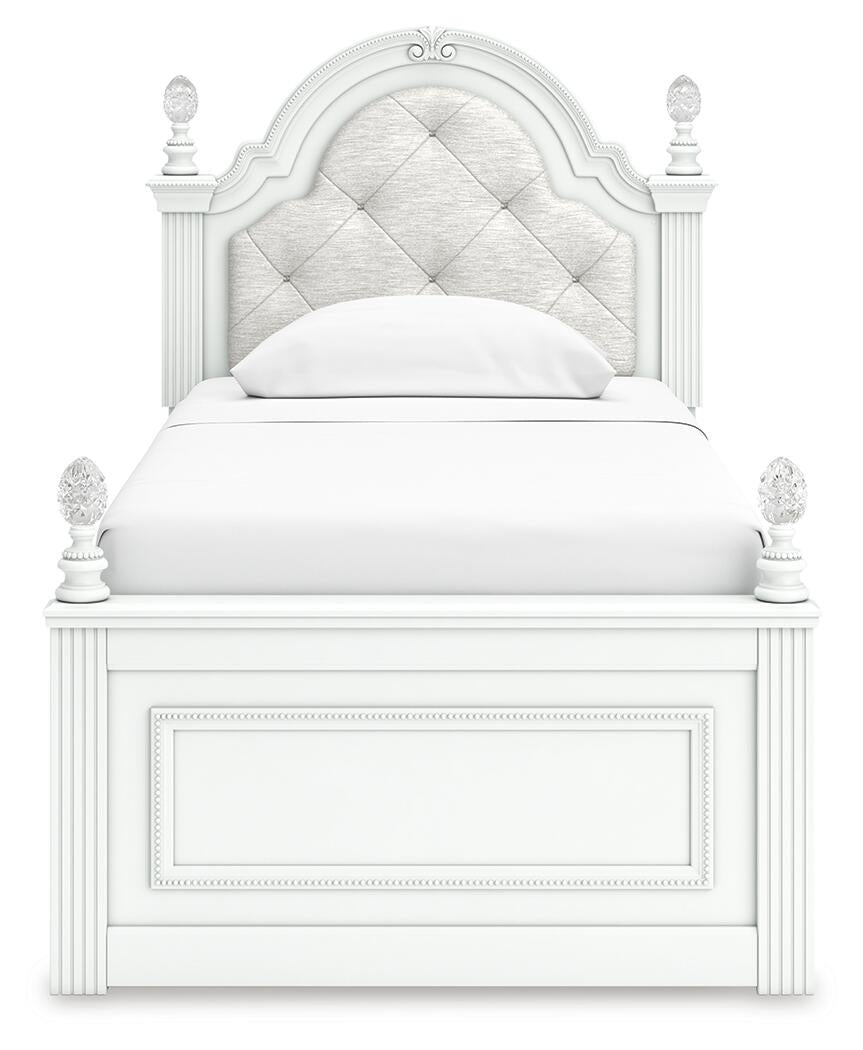 Maylilly Twin Upholstered Panel Bed with Storage