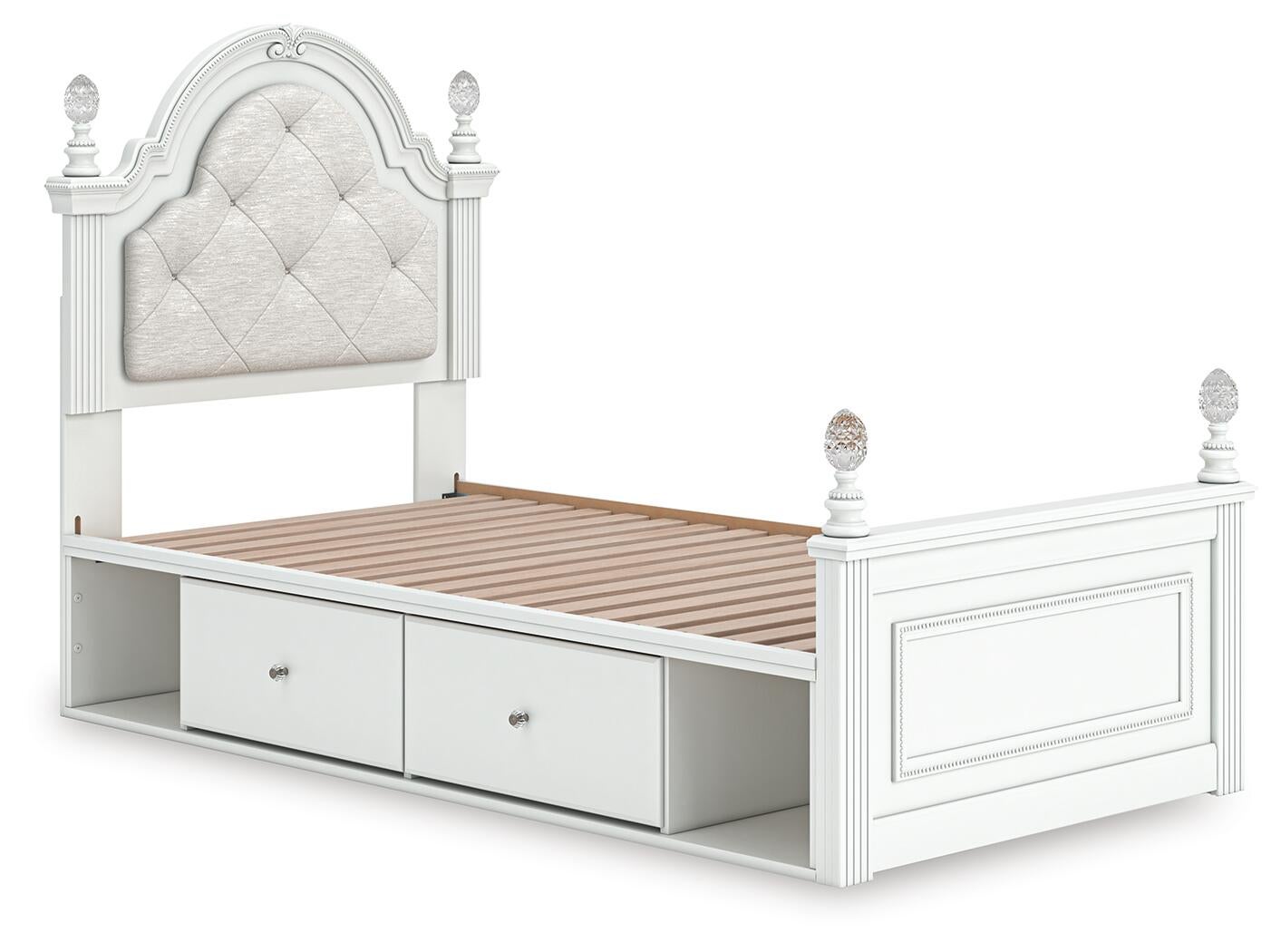 Maylilly Twin Upholstered Panel Bed with Storage