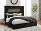 Agrander King Upholstered Bed with Fireplace and Wireless Audio