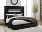Agrander Queen Upholstered Bed with Fireplace and Wireless Audio