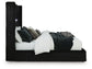 Agrander King Upholstered Bed with Fireplace and Wireless Audio