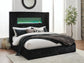 Agrander Queen Upholstered Bed with Fireplace and Wireless Audio