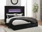 Agrander Queen Upholstered Bed with Fireplace and Wireless Audio