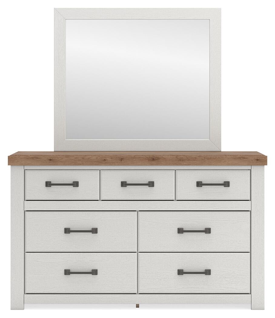 Savonport Twin Panel Bed. Dresser, Mirror and Nightstand