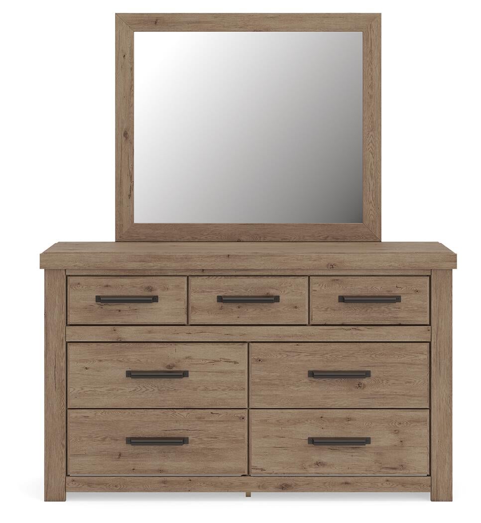 Garistyn King Panel Storage Bed, Dresser and Mirror