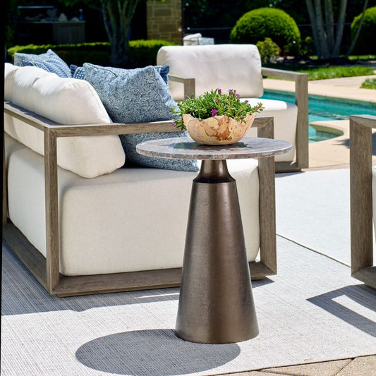 Midsummer Indoor-Outdoor Accent Table, Bronze, 2 CARTONS