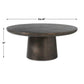 Madrone Indoor-Outdoor Coffee Table, Golden Dark Bronze 2C