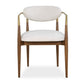 Moxie Dining Arm Chair, Walnut/White