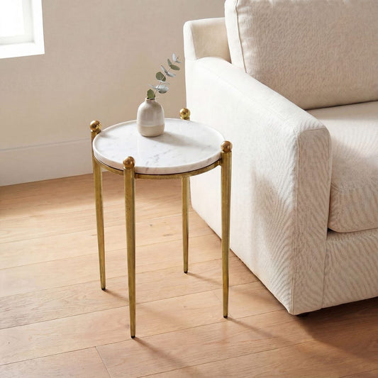 Nahunta Accent Table, Antique Brass