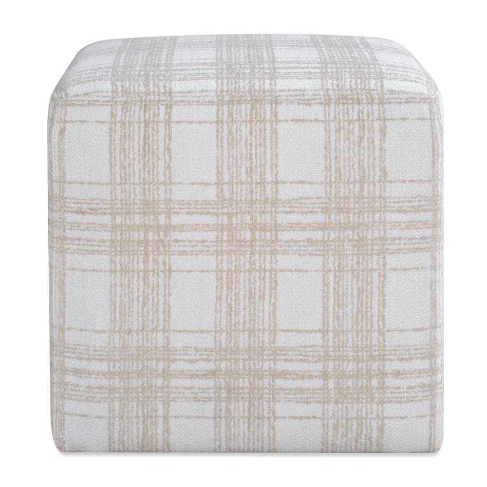 Joie Ottoman, Porcelain Plaid