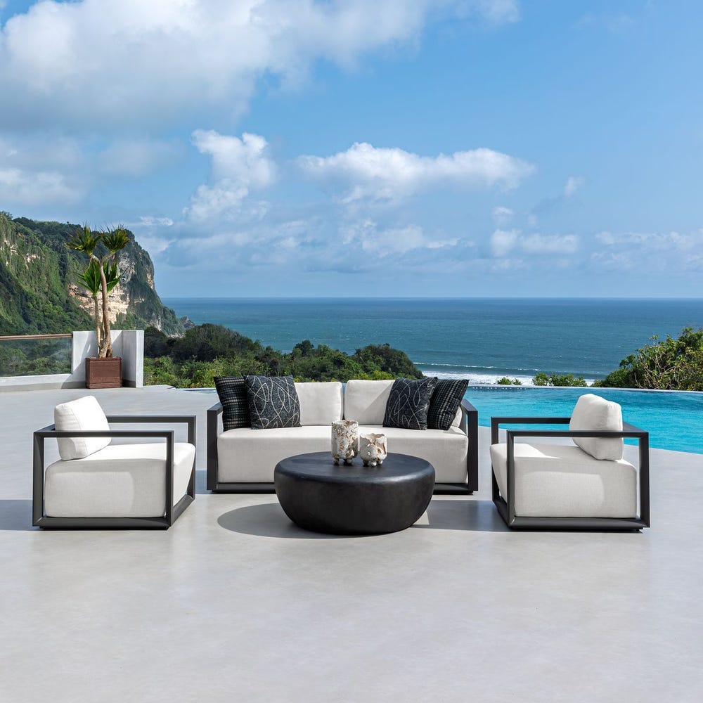 Remsen Outdoor Lounge Chair, Java Black/Oyster