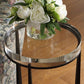 Midas Round Accent Table, Dark Bronze